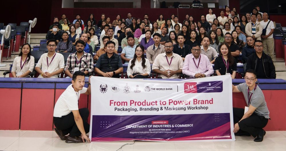 Participants and resource persons during the two-day RAMP workshop on Packaging, Branding and Marketing for MSMEs at the Capital Convention Centre, Kohima, on September 1–2, 2026.